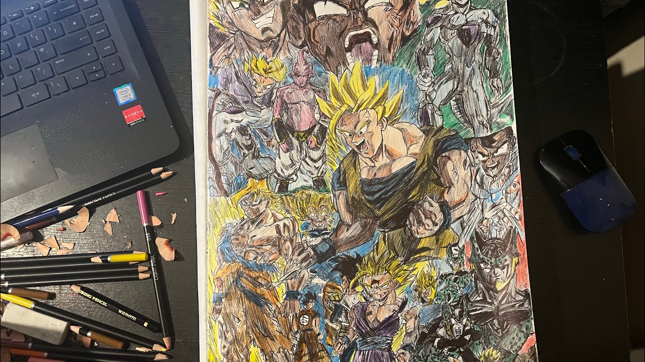 THE ULTIMATE DRAGONBALLZ POSTER 🔥👀DRAWING TIMELAPSE #drawing #art #dragonball 