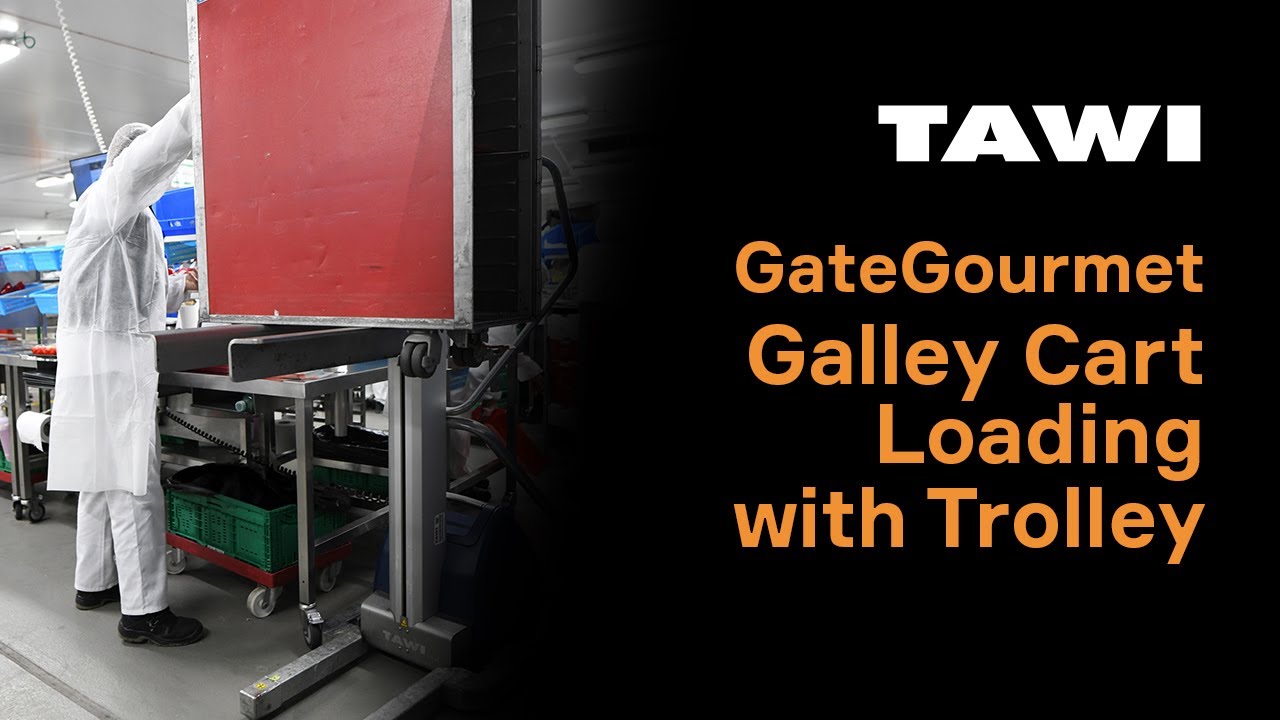 TAWI | GateGourmet - Lift Airline Catering Carts Safely: Electric Lifting Trolley Demo