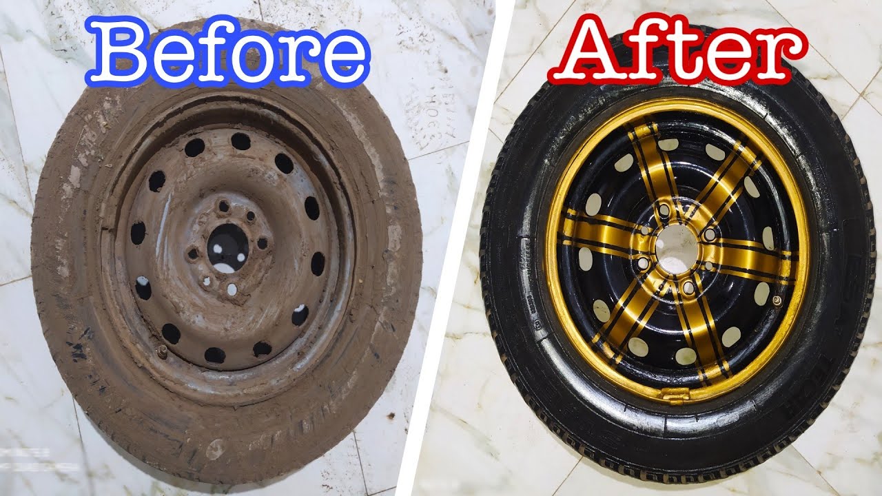 طريقة دهان اطارات السيارات من المنزل بأقل تكاليف ..How to paint car tires from home