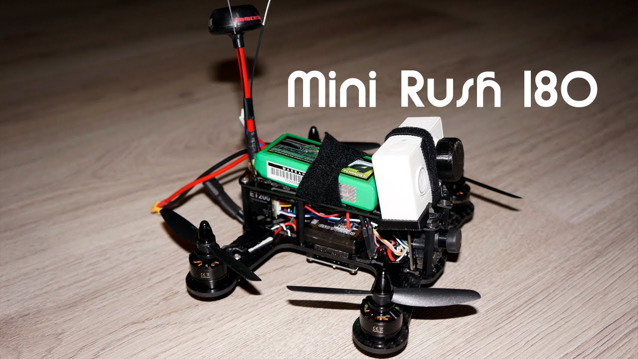 Mini H-Quad Rush 180 - first FPV Flight - Cleanflight