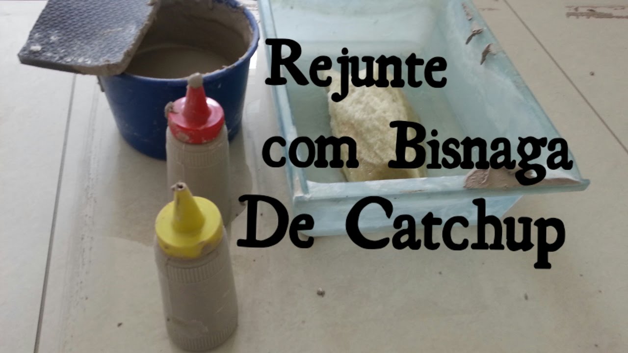 REJUNTE DE PORCELANATO COM BISNAGA DE CAT CHUP ECONOMIA DE 50% DE TEMPO E DE REJUNTE