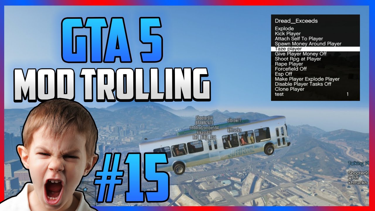 GTA 5 ONLINE - FUNNY MOD MENU TROLLING #15 - MAGIC SCHOOL BUS (GTA 5 MODS)