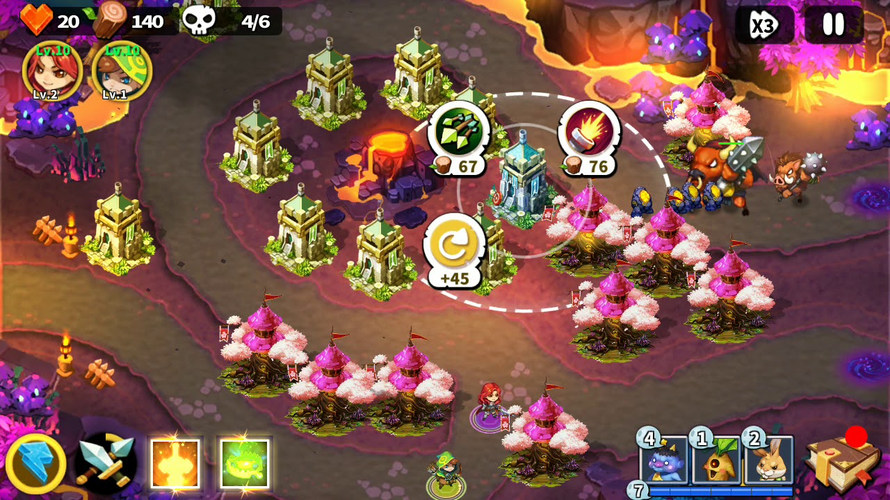 Hero Defense King - Stage 56 - Normal 3 Gems