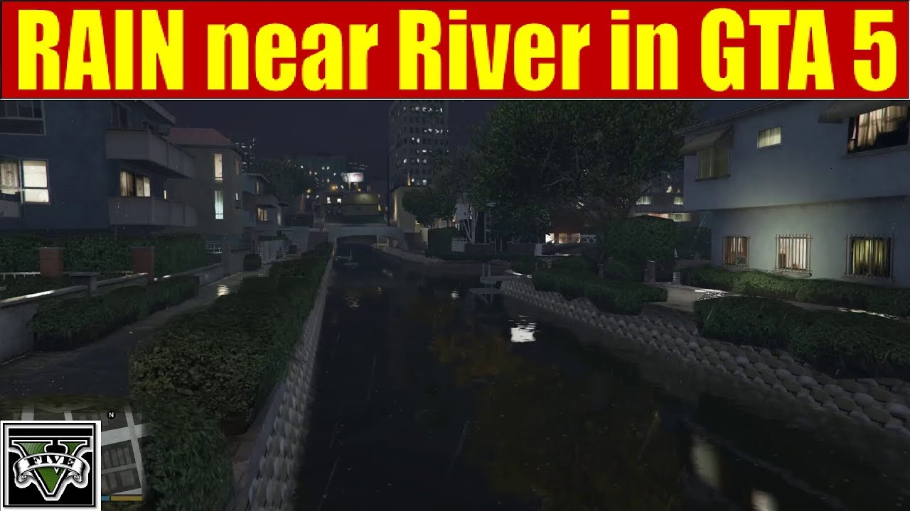 RAIN near City River in GTA 5 - 2 hours for SLEEPING, RELAXING SOUND