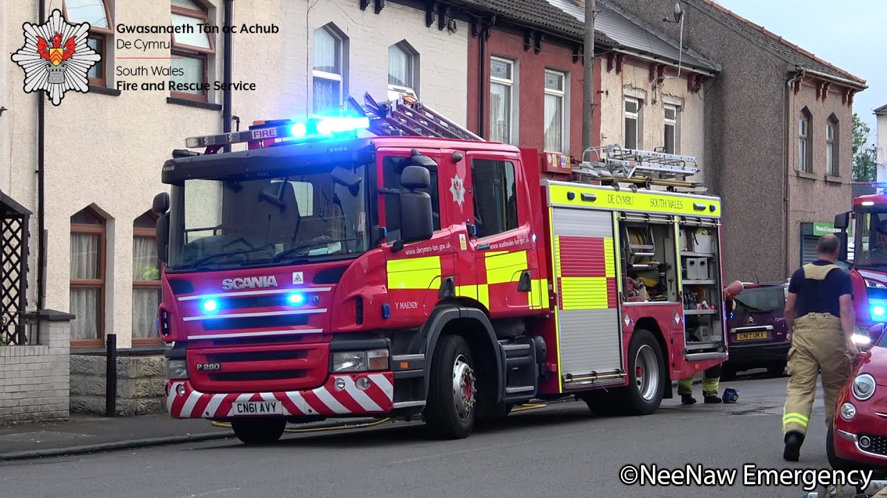 MP3 Kitchen Fire inNewport (On Scene Footage) - South Wales Fire & Rescue