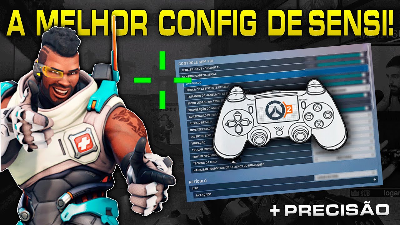 MIRA TORTA? PEGUE A MELHOR CONFIG DE SENSI DO OVERWATCH 2 PARA CONTROLE!