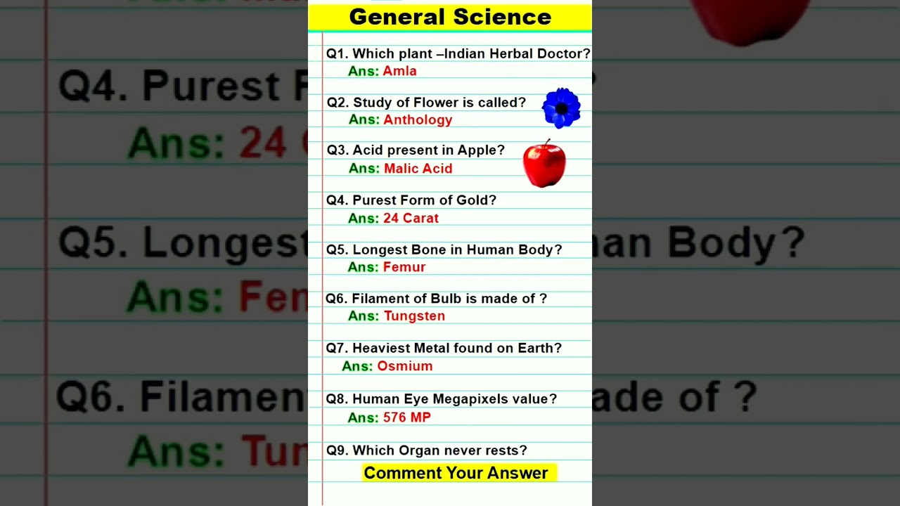Science GK Questions | Did You Know 🤔 #shorts #science #gk #chemistry #ssc #sciencetricks