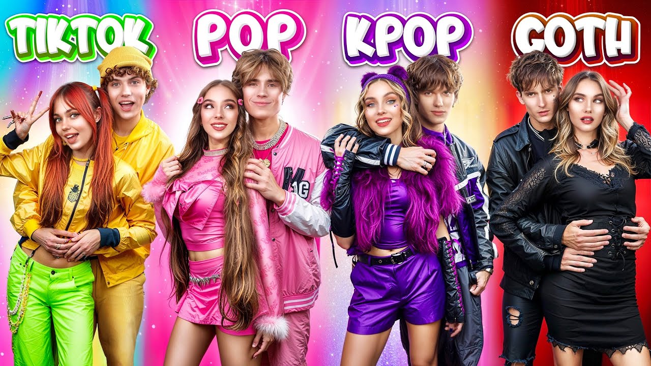 KPop vs TikTok vs Pop vs Rock: coppie a confronto! Sfida colorata per coppie