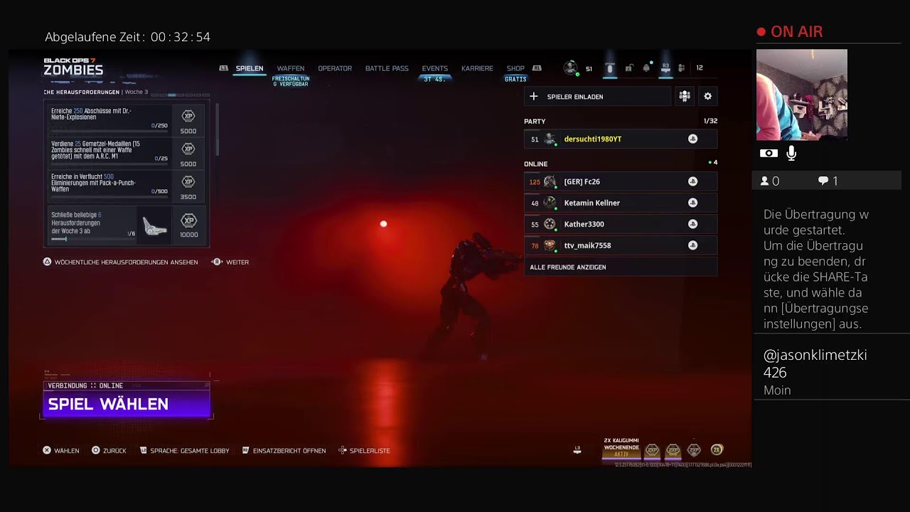 PS4-Live-Übertragung von dersuchti1980YT Zombie zocken