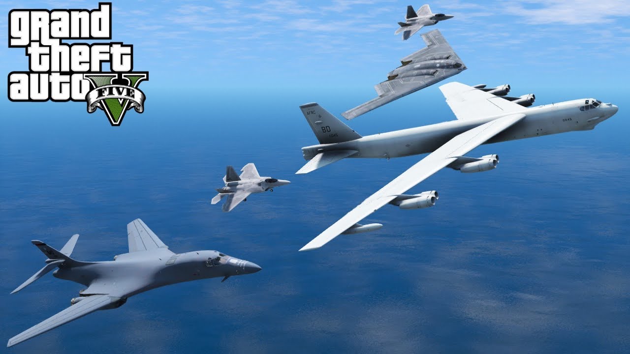 GTA 5 Military | USAF B-1, B-2 & B-52 Bombers From Guam | Massive Show Of Force Against North Korea