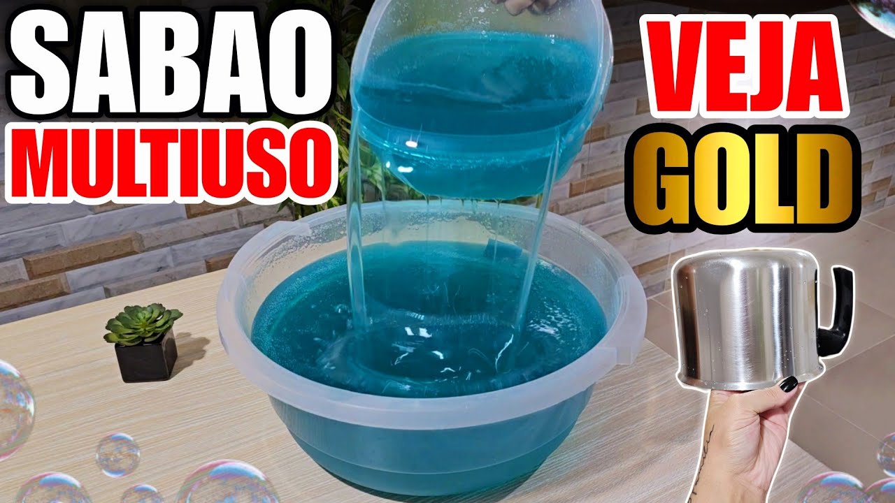 VEJA GOLD EM GEL COM APENAS 4 INGREDIENTES 😱 EFICIENTE NA LIMPEZA 🔥