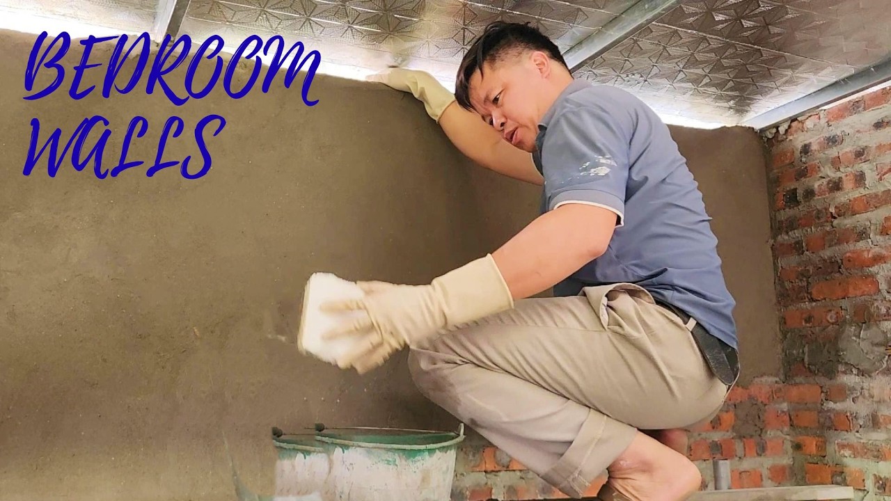 A Hard Day Plastering My Bedroom Walls | Rural Life Vietnam