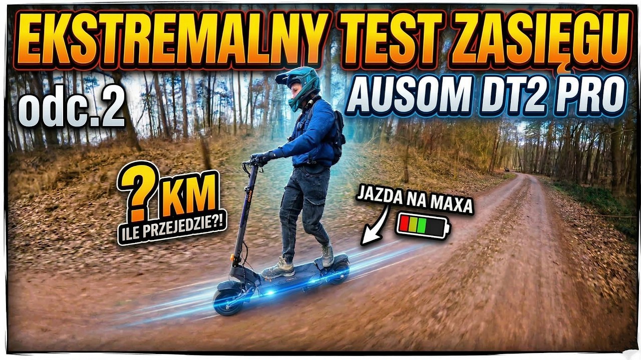 AUSOM DT2 PRO - jazda na maxa do wyczerpania baterii do 0%