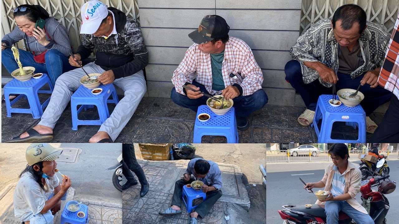 Quán hủ tiếu bò viên 30 năm không sắm được cái bàn, khách ngồi bệt trên vỉa hè ăn thấy thương