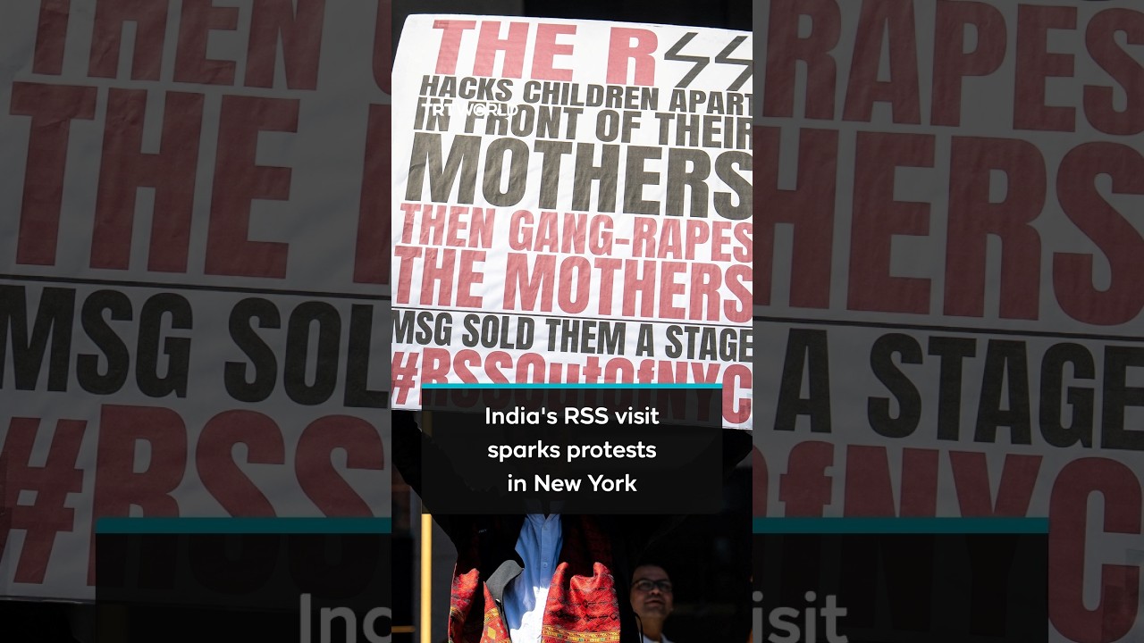 Protesters in New York rally against visit by Indian Hindu nationalist group leader