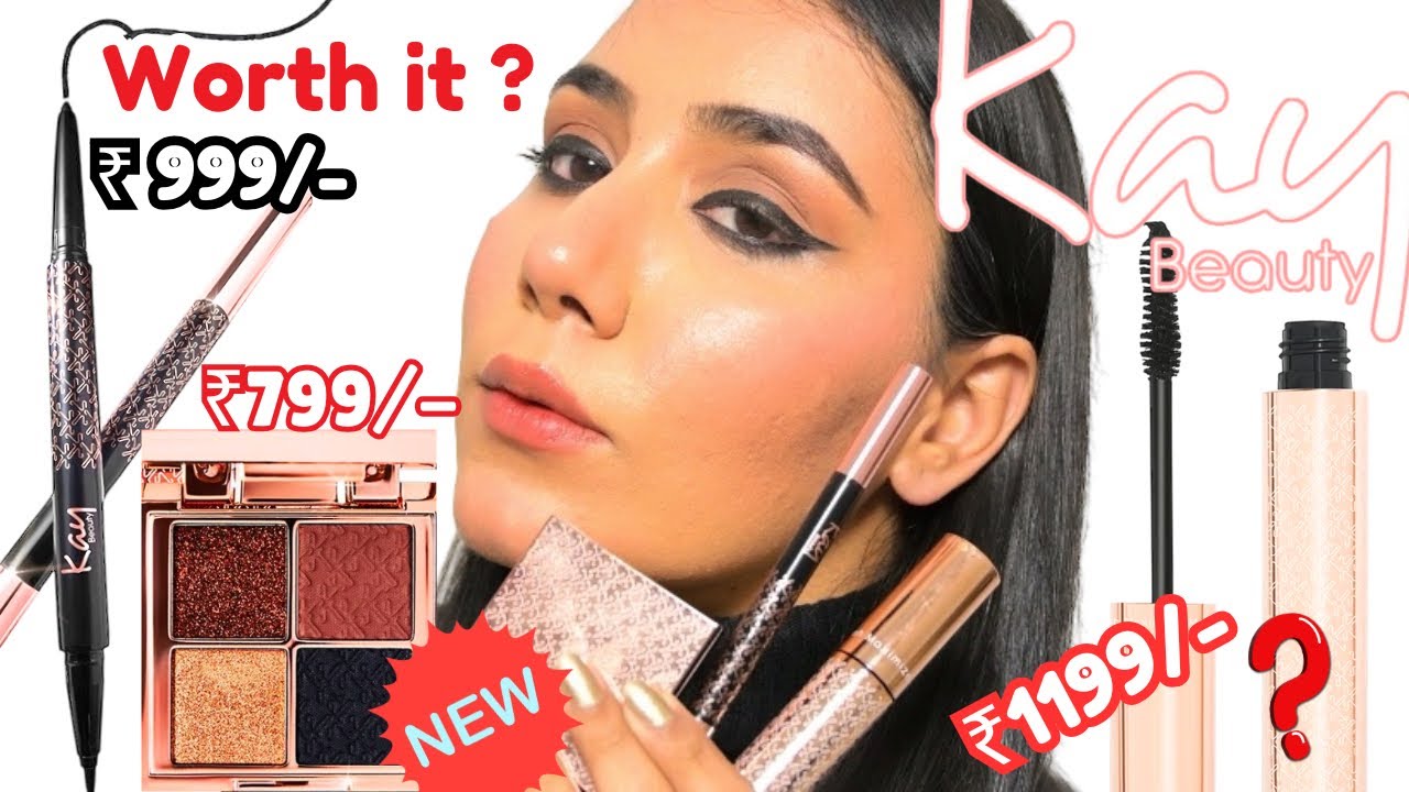 Tried out New Kay Beauty products | Eye Kanvas Discover Eyeshadow |24H Kajal Eyeliner Duo & Mascara