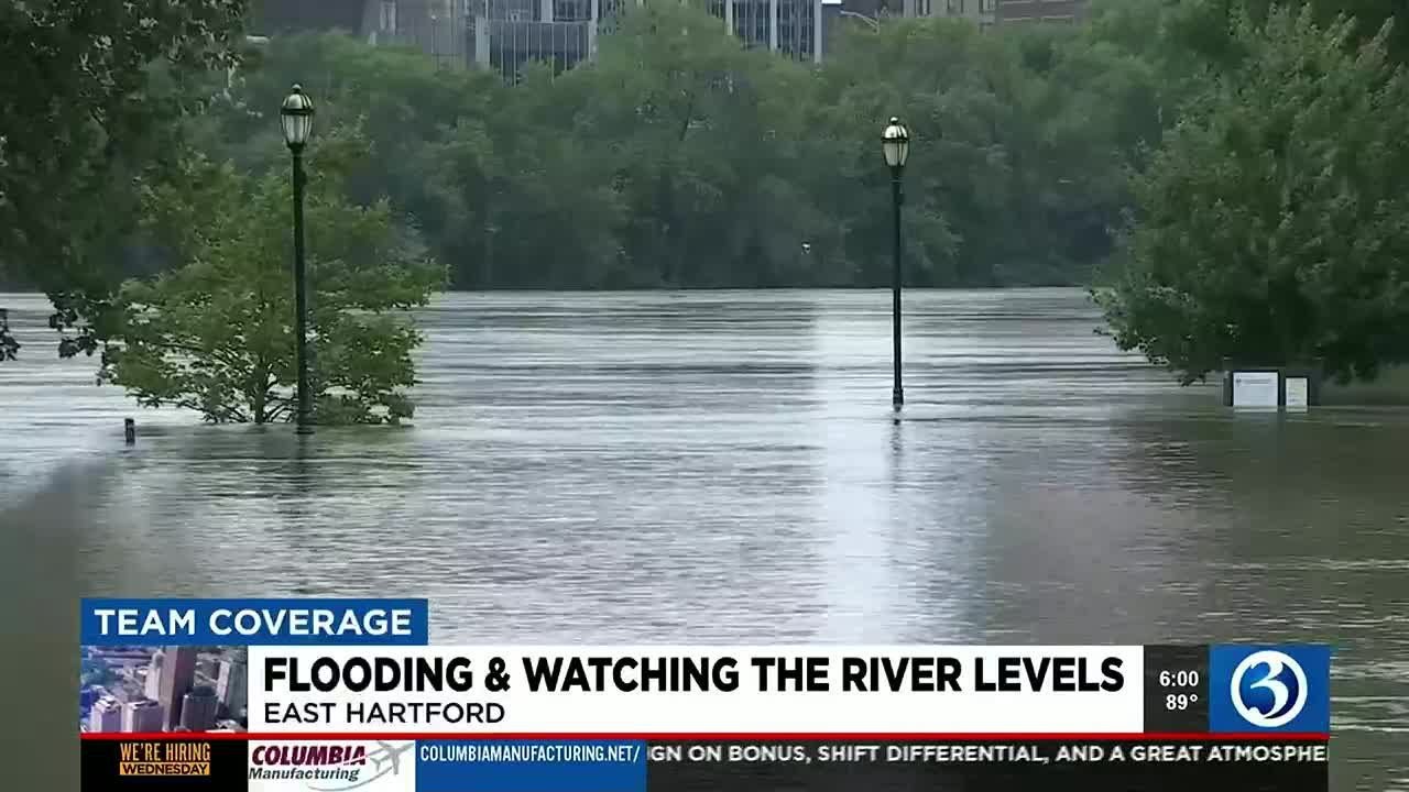 Rising water levels in the Connecticut River