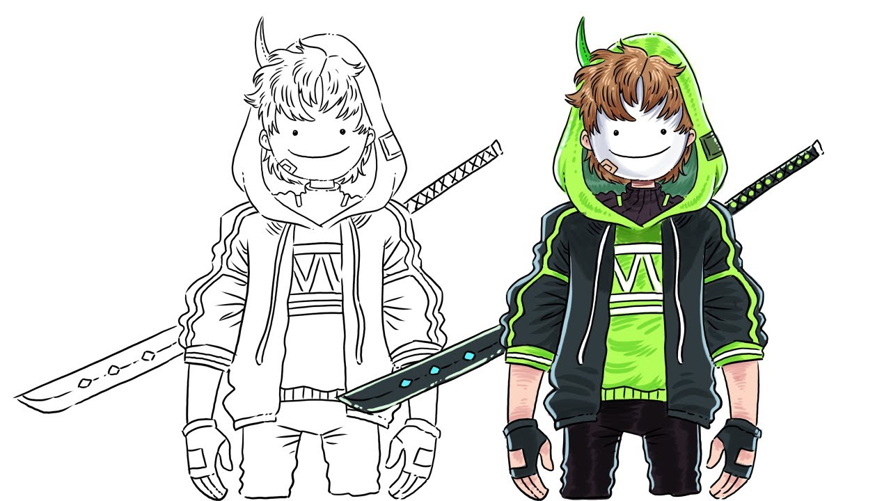 how to draw Dream Minecraft