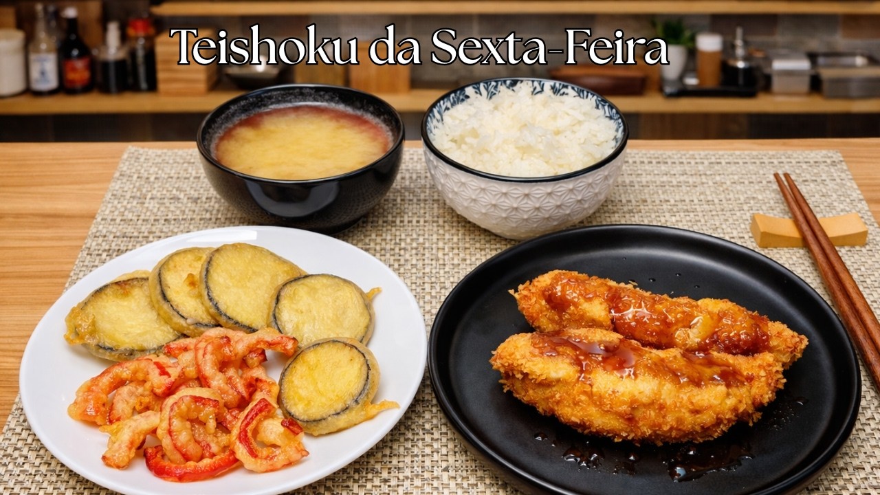 Teishoku da Sexta-Feira 🍱 チキンカツ料理  (Chiken Katsu Teishoku) - Receita Japonesa Completa