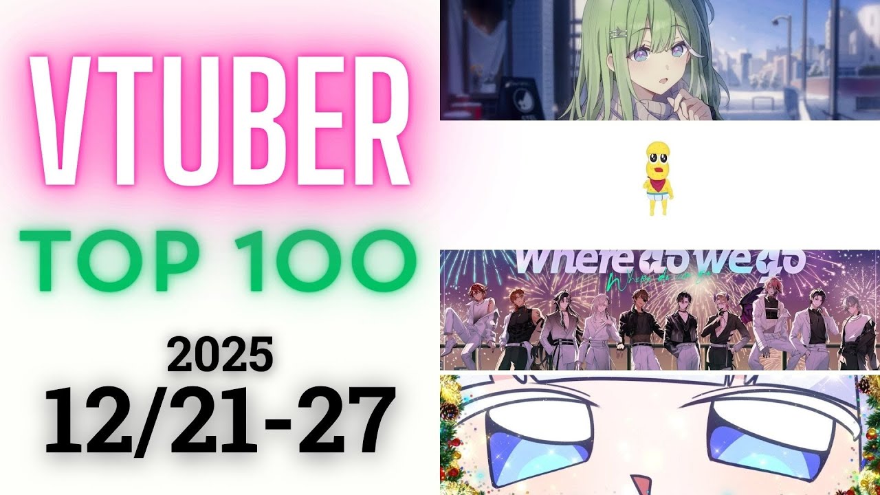 【2025/12/21-27】Vtuber 歌ってみた&オリジナルソング 週間再生数ランキング TOP 100