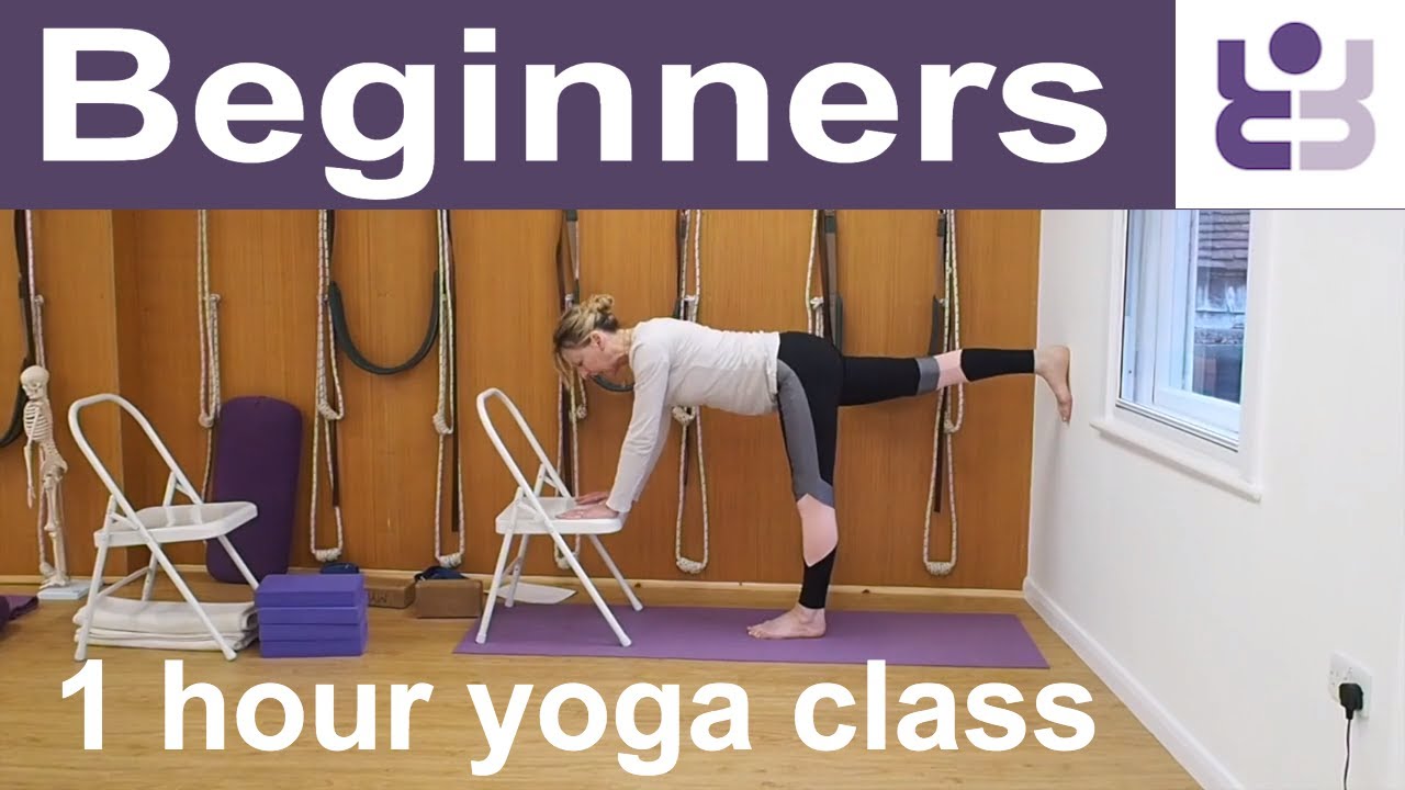 Iyengar Yoga for Beginners. 50 minute class for hips, legs and shoulders