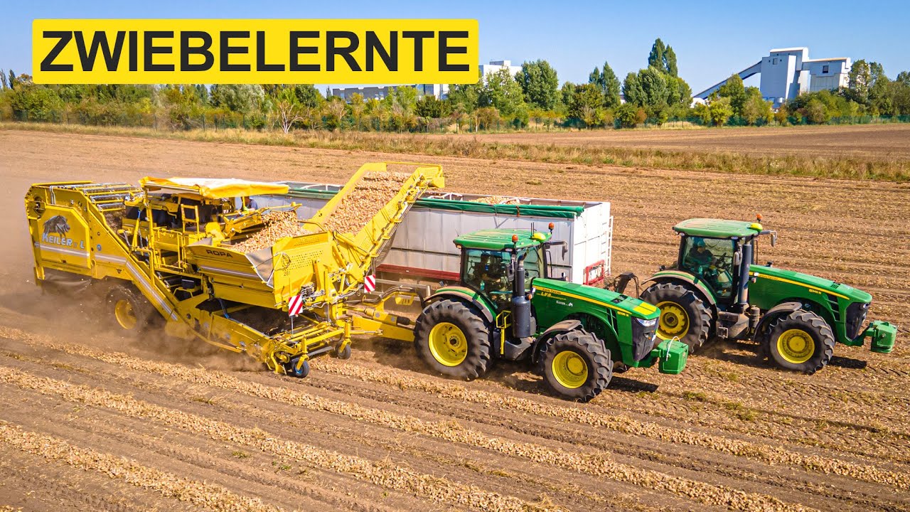 Zwiebelroden mit JOHN DEERE Power || Ropa Keiler || John Deere || Onion || 4K