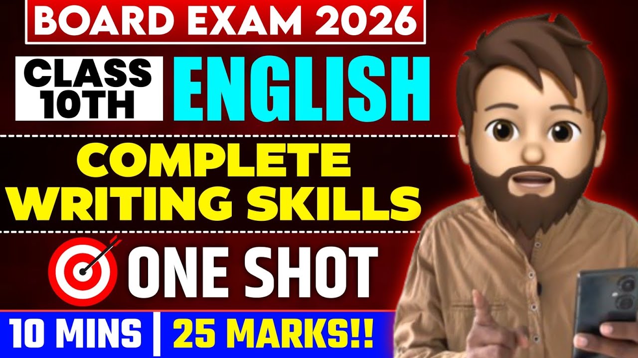 Class 10 English Writing Skills One Shot 🔥 10th Board Exam 2026 English Complete Writing Skills 💥