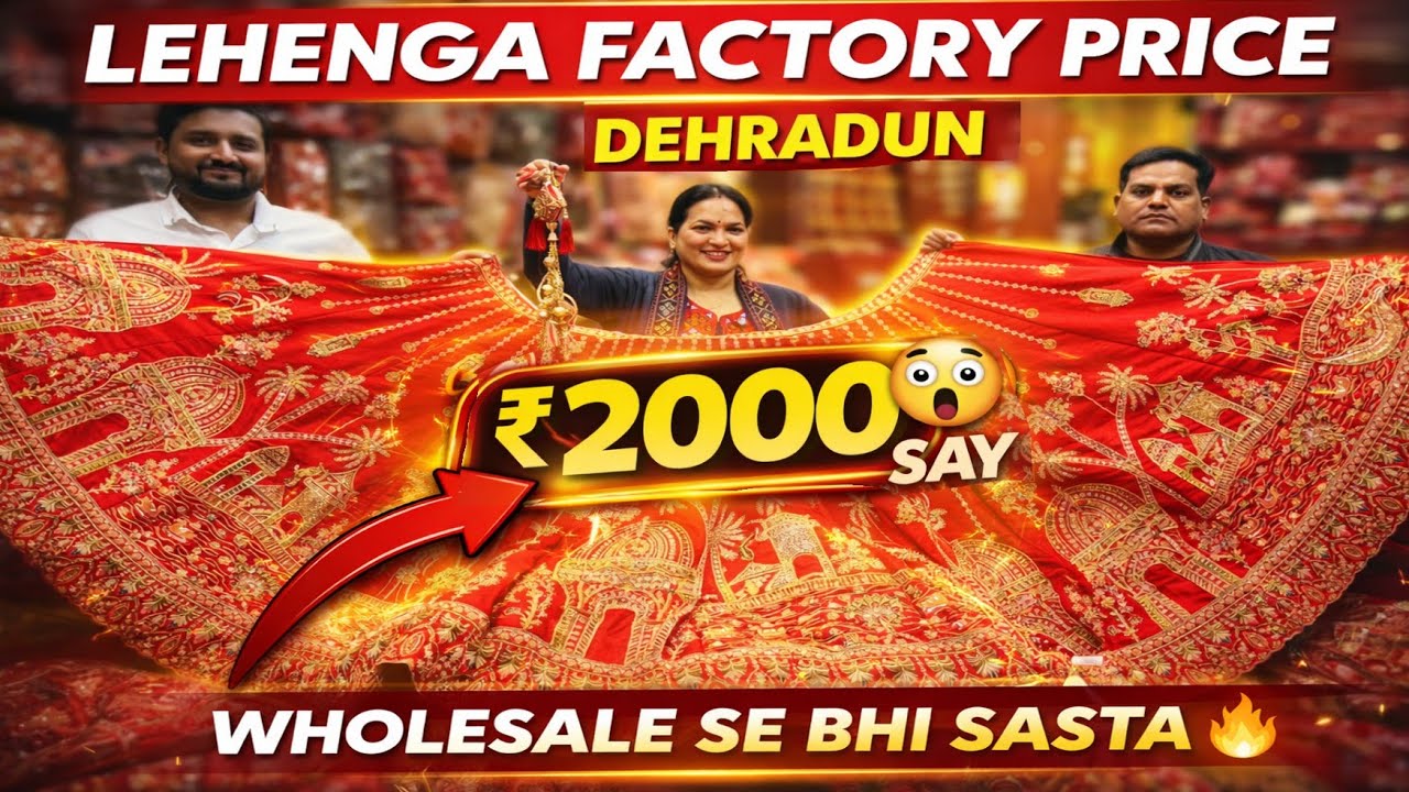 Dehradun ka Cheapest Lehenga Market 😱 Factory Price | Bridal & Party Wear Wholesale Se Bhi Sasta😱