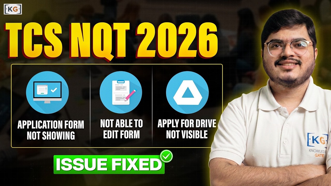 TCS NQT 2026 Application Form Issue Fixed | Form Not Showing, Edit & Apply Drive Solution