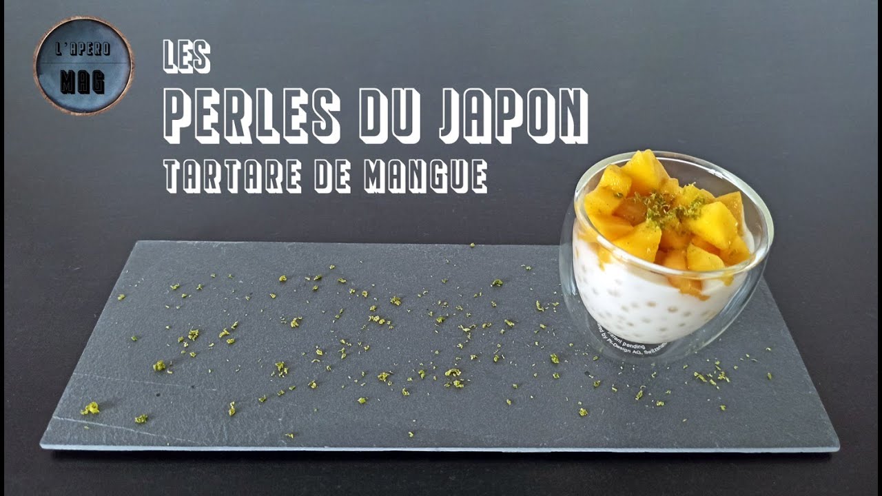 Perles du Japon lait de coco - Tartare de mangue citron vert