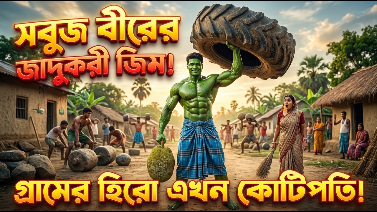সবুজ বীরের জাদুকরী জিম: গ্রামের হিরো এখন কোটিপতি! (Hulk's Magic Gym)#HulkMillionaire #FunnyHulk