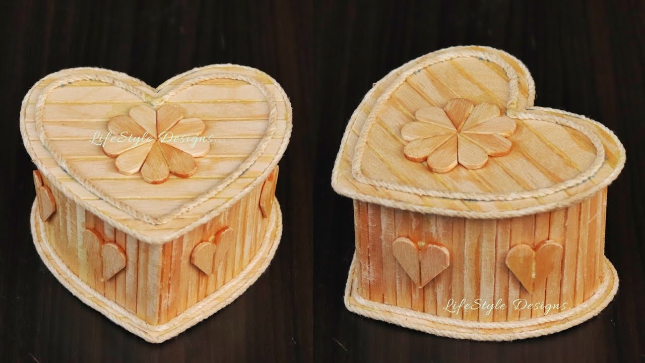 DIY Jewellery Box made from Jute Rope and Popsicle Sticks | Jute Jewellery Box | Popsicle Craft Idea