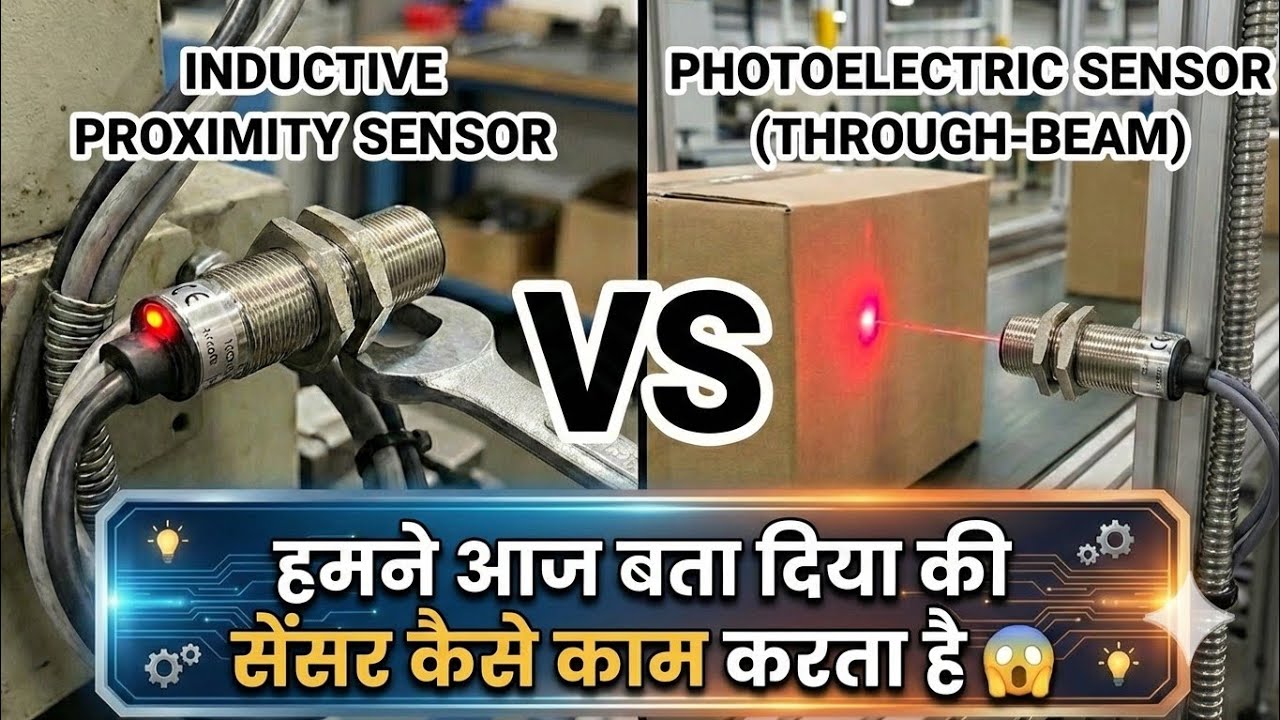 Sensor Kaise Kaam Karta Hai? | Inductive vs Photoelectric Sensor Working & Wiring 