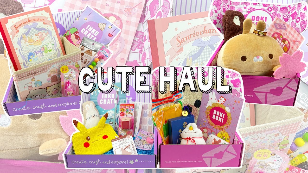 LET'S OPEN 4 DOKI DOKI AND INKU CRATES! Sanrio, Pokemon, Chiikawa Blind Bag, Plushies and More! ♡