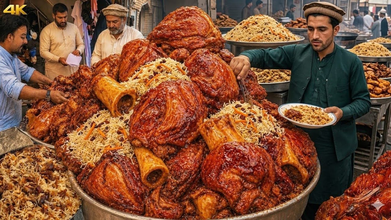 The Most Famous Biryani Street Food in Afghanistan| Biryani | Roasted chicken | Street food
