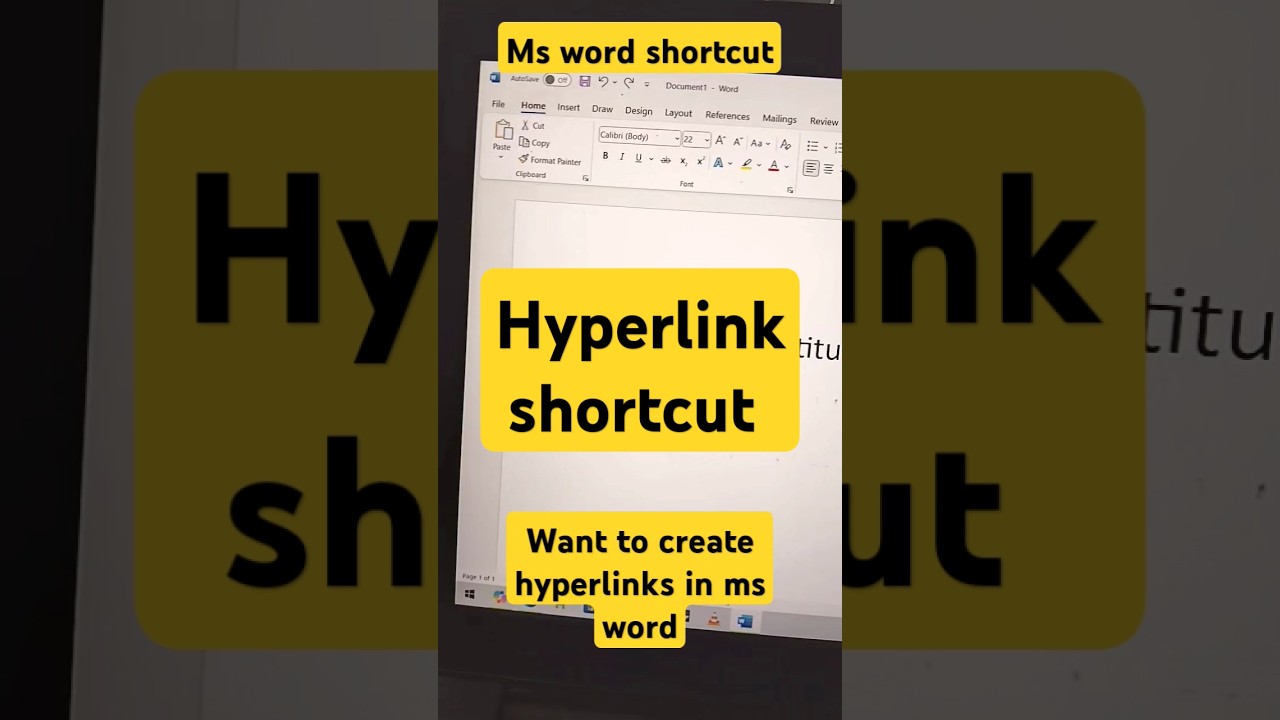 Quickly add hyperlinks in ms word to redirect to the web #shortcutkeys #msoffice #msword #computer