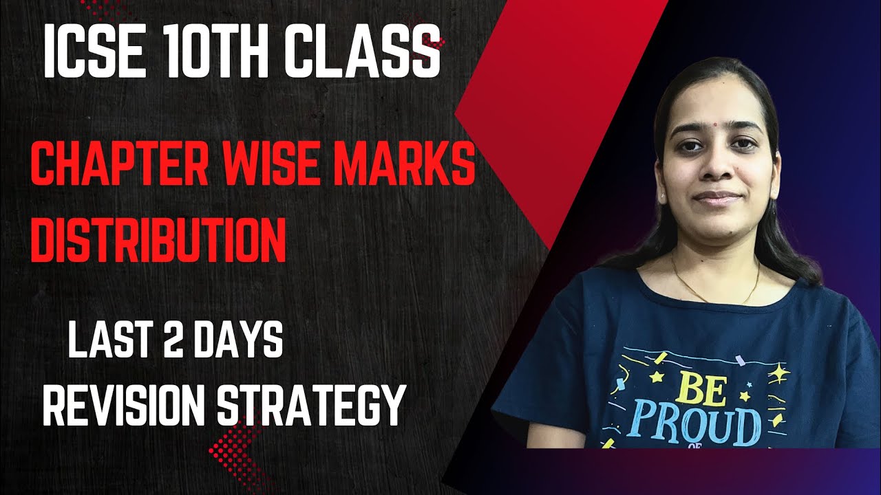 MATHS ICSE Chapter wise marks distribution and last day revision strategy