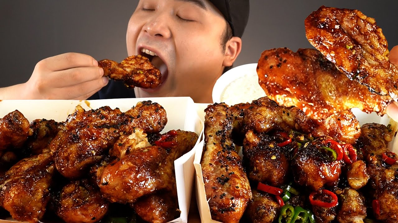 BHC맛초킹과 치밥 먹방~!! 리얼사운드 ASMR social eating Mukbang(Eating Show)