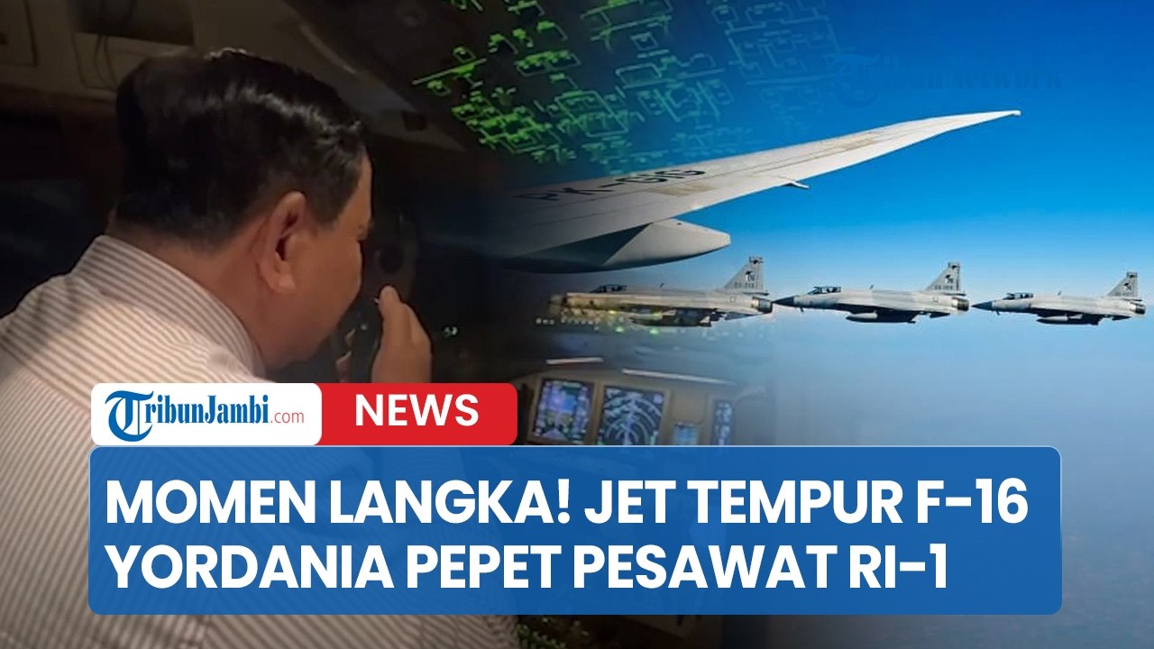 Momen Langka! Jet Tempur F-16 Yordania Pepet Pesawat RI 1, Prabowo Sapa Dunia