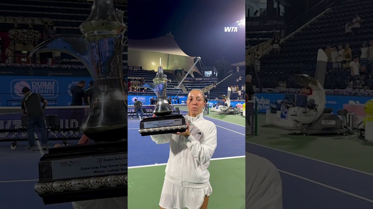 For Jessica Pegula, just collecting shiny, cool trophies is all 😏🏆 #wta #tennis #champion