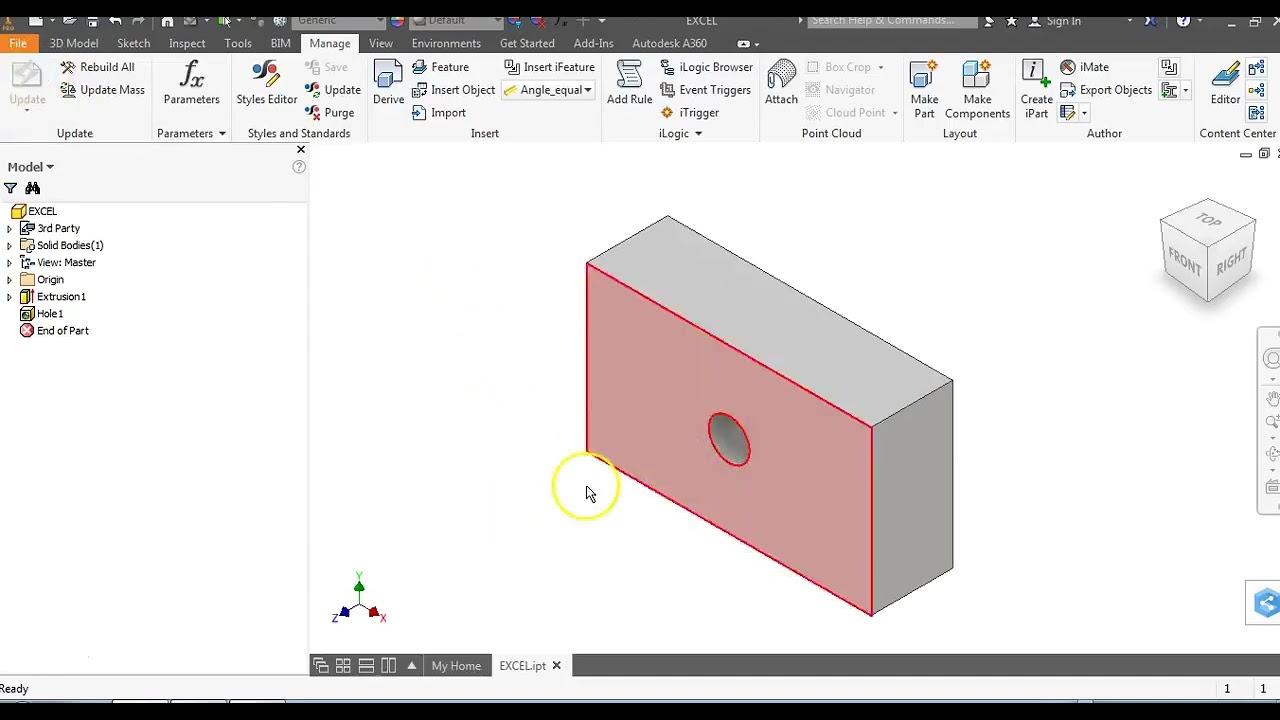 Autodesk Inventor Tutorial - Linking Microsoft Excel to Autodesk Inventor