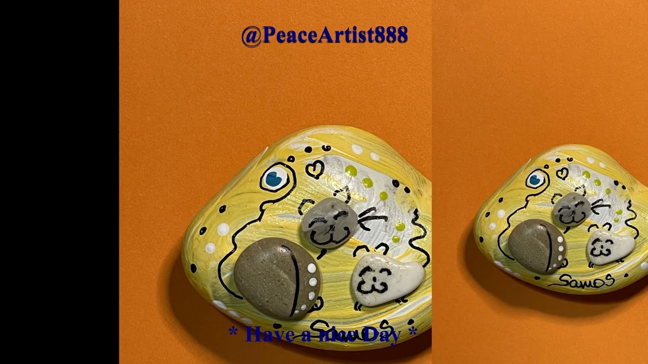 13. #DIYcat on stone, rocks and pebbles in 5min crafted a cat..