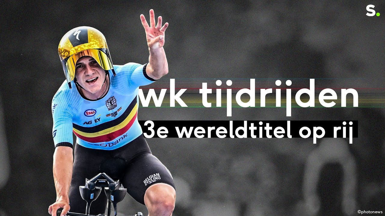 3 op een rij: supersonische Remco Evenepoel degradeert Tadej Pogacar op WK tijdrijden