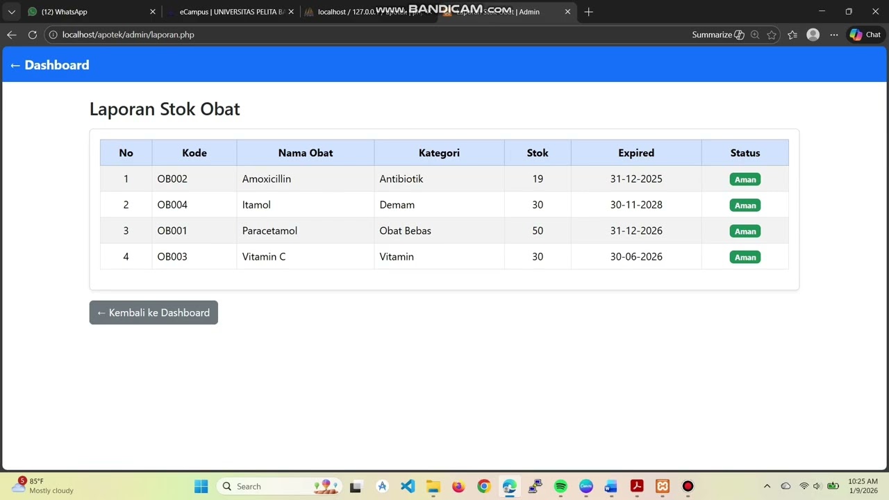 Demo Manajemen basis data Website Apotek 