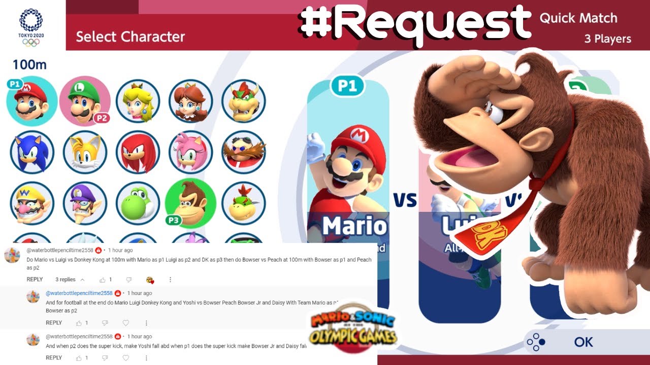 Mario VS Luigi VS Donkey Kong(Bowser/Daisy) Gameplay (2-3 Players) | MARIO AND SONIC AT TOKYO 2020