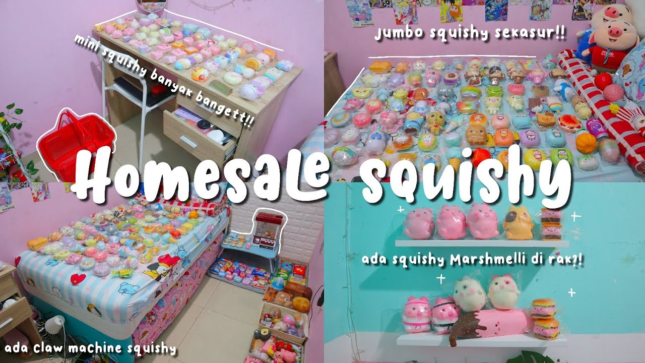 Homesale squishy / dapet squishy Marshmelli dari claw machine?!? tempat penuh squishy!