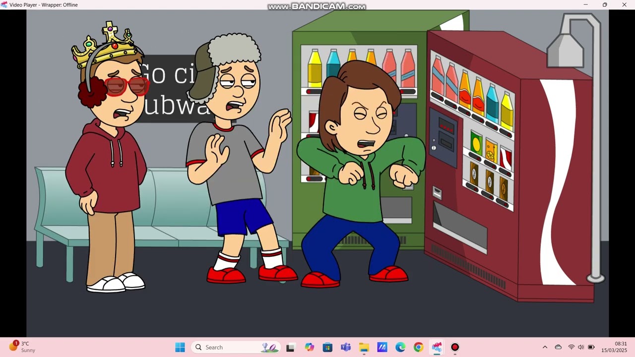 Classic caillou destroys the subway/grounded