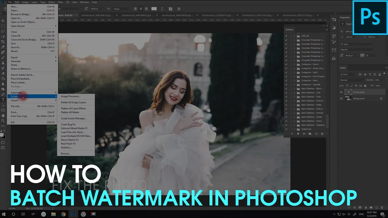 How to Batch Watermark in Photoshop