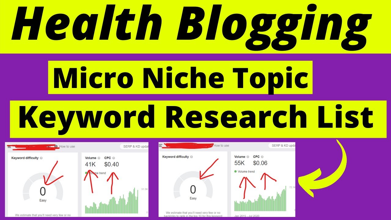 Top 5 Micro Niche Health Blogging Keywords 2020 #keywordresearchking | Low Competition Keywords