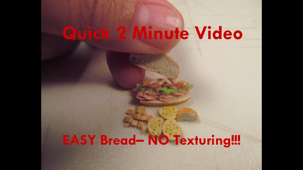 Quick and Easy Polymer Clay Bread or Cake- NO tools, NO texturing! DIY Dollhouse Miniature